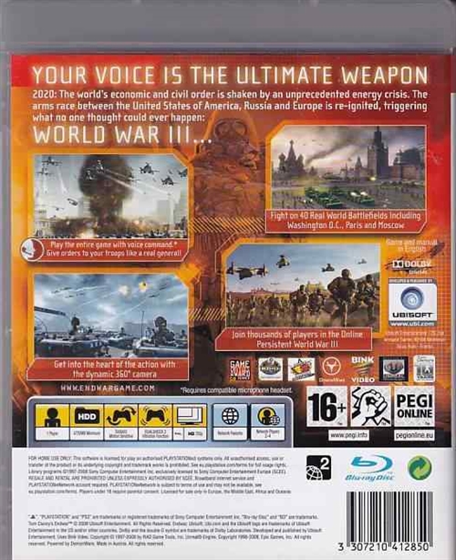 Tom Clancys EndWar - PS3  (B Grade) (Genbrug)